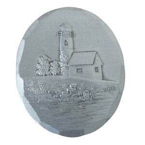Wendell August Forge Pewter Lighthouse Pendant Brooch Necklace Handmade PA
